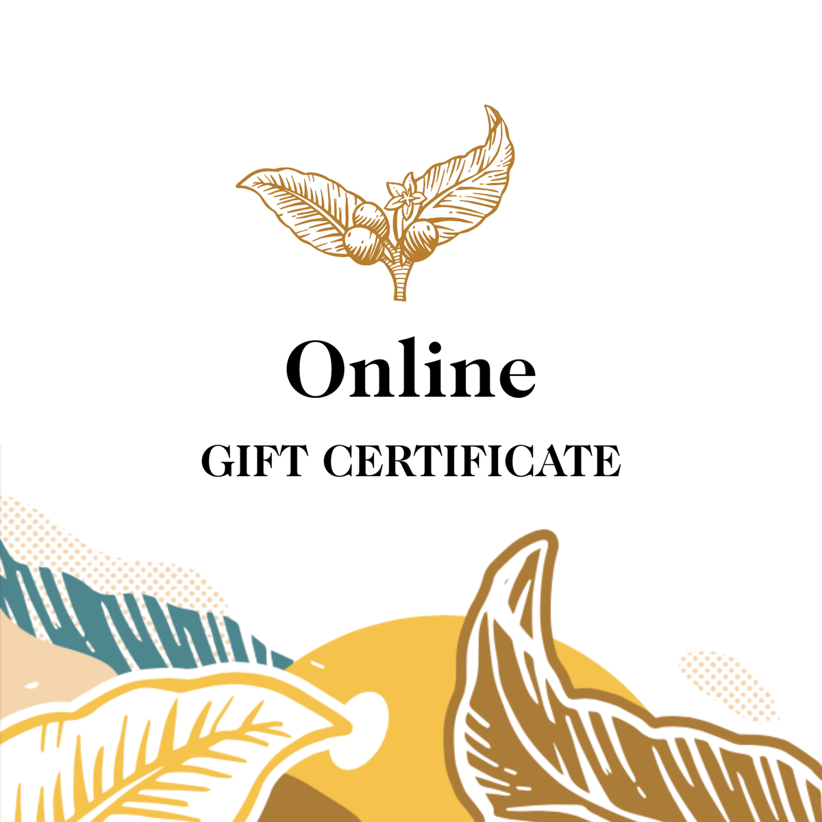Online gift certificate on a white background