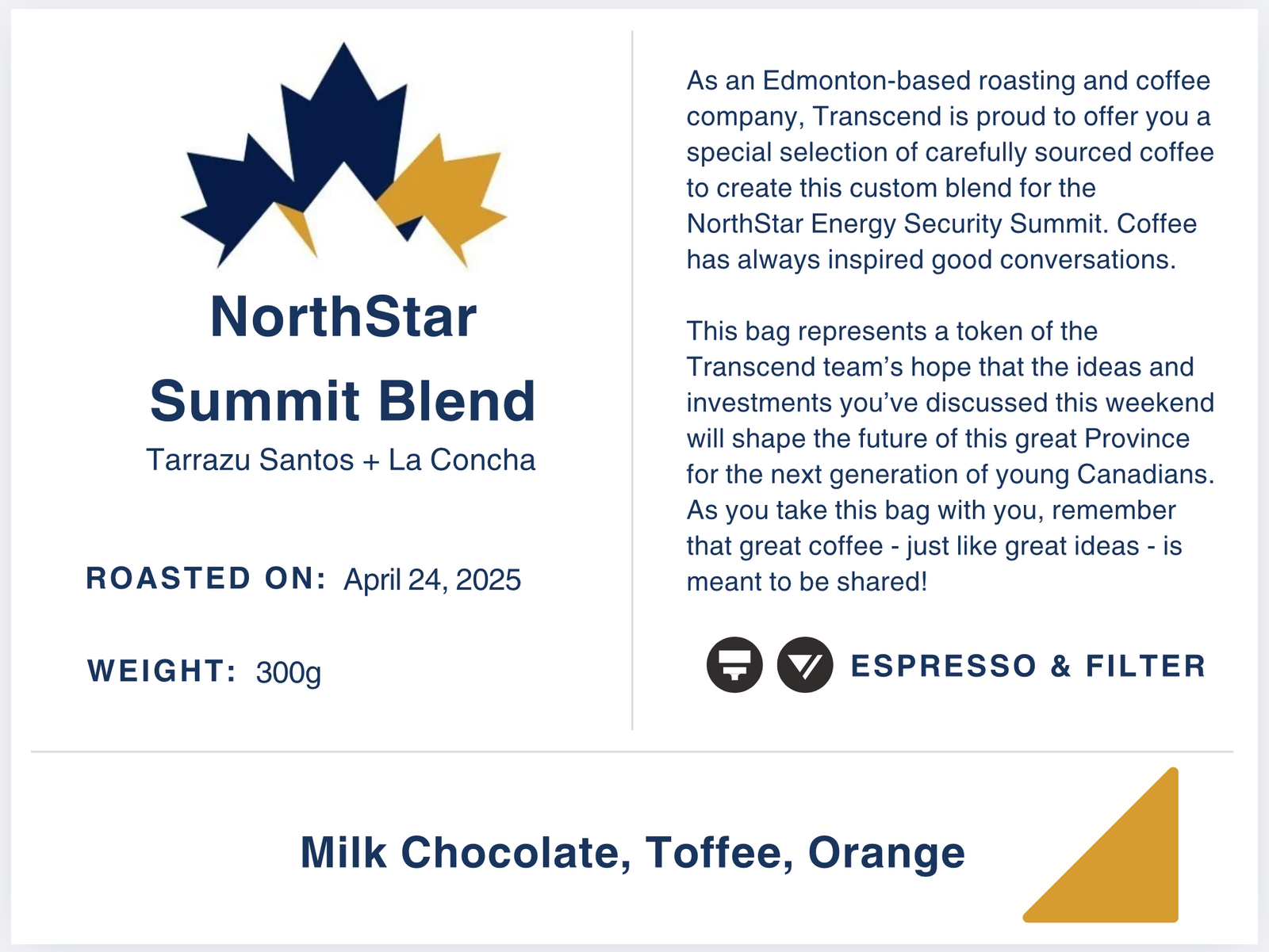 North Star Summit Blend Label
