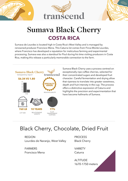 Transcend Coffee Sumava Black Cherry Info Sheet.