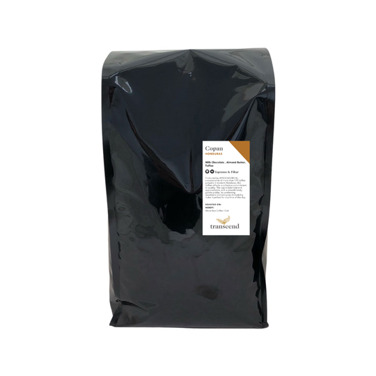 A bag of Transcend Coffee 2250g Copan.
