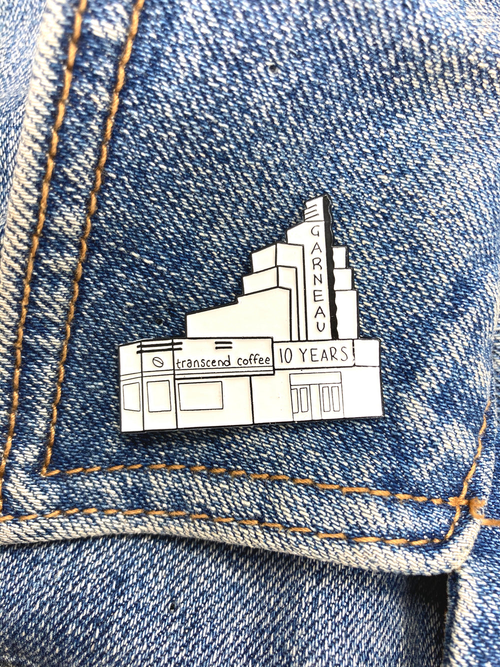 Transcend Coffee Enamel Pin Garneau